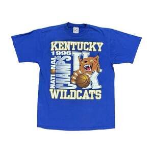 Rare Vintage 90's UK Kentucky Wildcats 1996 NCAA Champions T-Shirt Adult Large